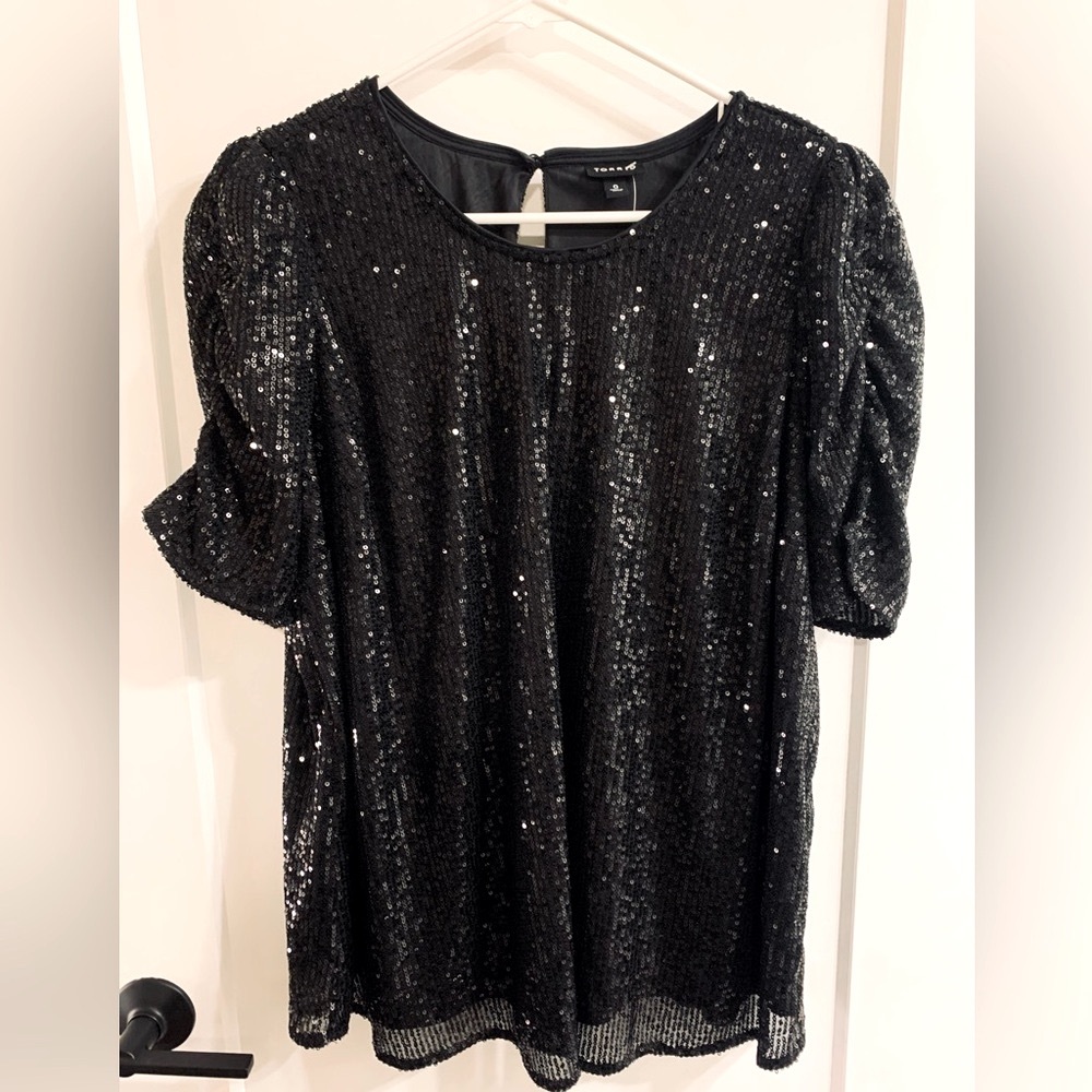 Torrid Black Sequin Blouse